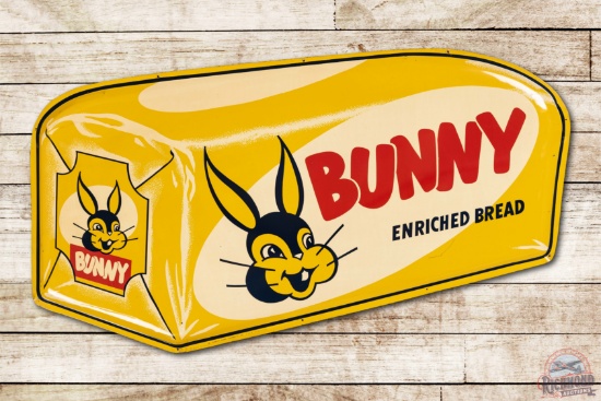 1955 Bunny Enriched Bread Metal Bubble Sign TAC 8.75