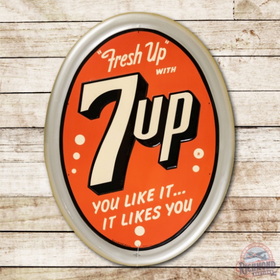 1954 "Fresh Up" with 7up It Likes You Metal Sign TAC 9