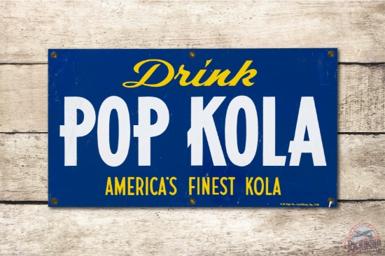 1958 Drink Pop Kola "America's Finest Kola" Metal Sign TAC 8.5