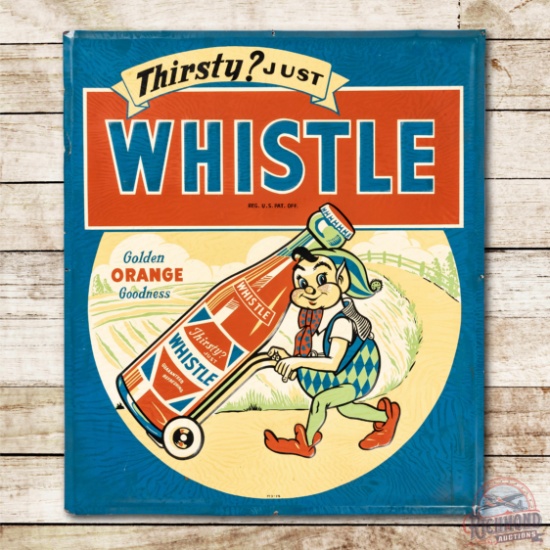 NOS Whistle w/ Elf, Bottle & Cart Metal Sign TAC 8