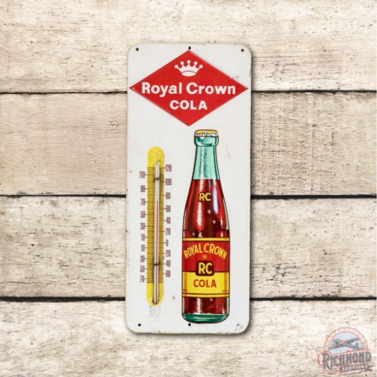 Royal Crown Cola w/ Bottle Metal Thermometer TAC 8.25