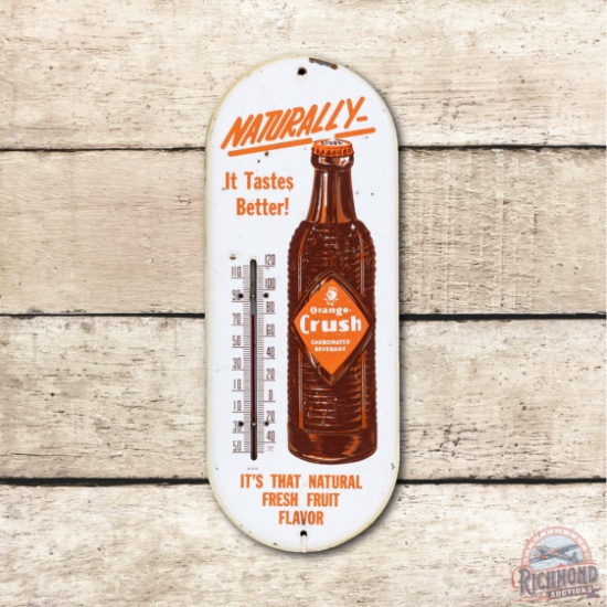 Orange-Crush Naturally It Tastes Better Metal Thermometer TAC 8.25