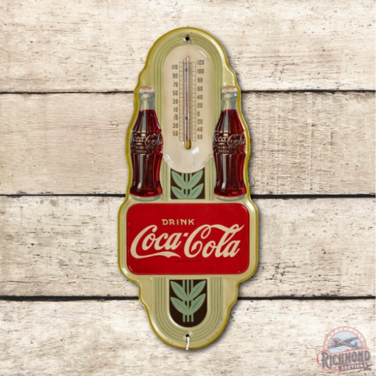 Drink Coca-Coca w/ 2 Bottles Metal Thermometer TAC 8.75
