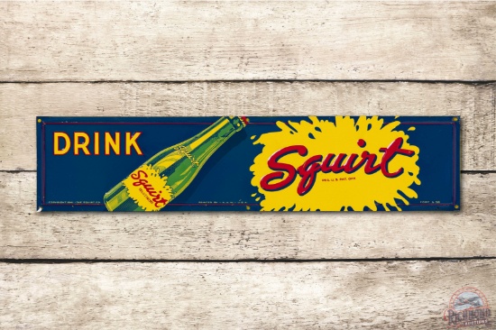 1941 Drink Squirt w/ Bottle Metal Tacker Sign TAC 9