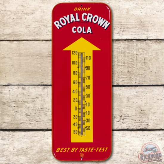 1953 Drink Royal Crown Cola "Best By Taste-Test" Metal Thermometer TAC 9