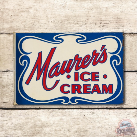 Maurer's Ice Cream Metal Flange Sign TAC 8.25