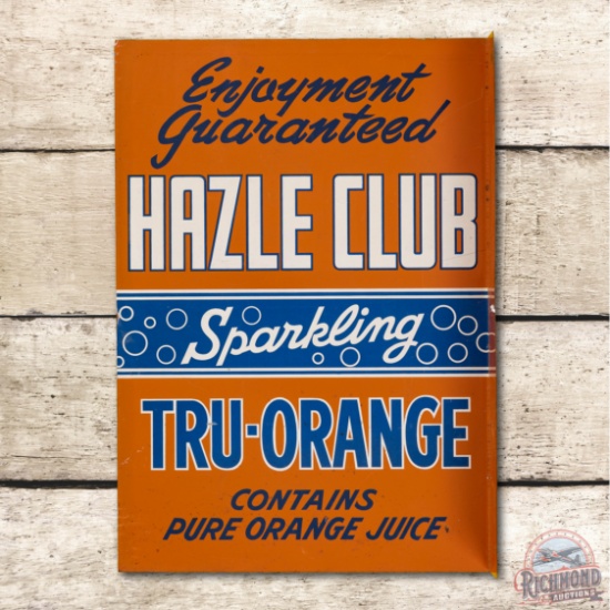 Hazel Club Sparkling Tru-Orange Metal Flange Sign TAC 9