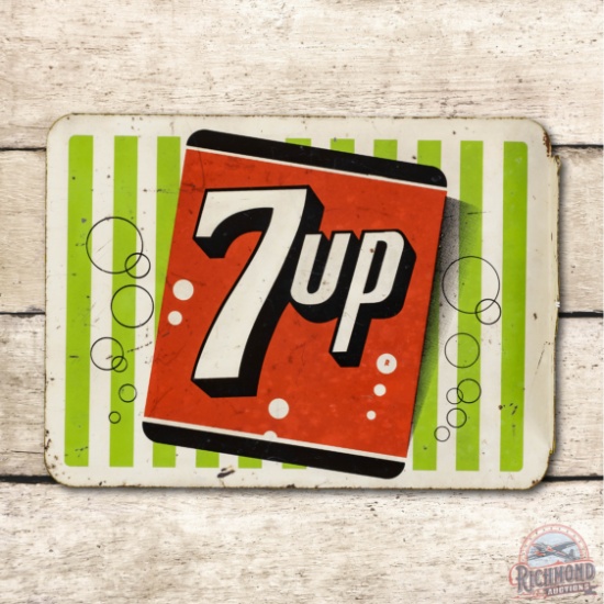7up w/ Logo Metal Flange Sign TAC 7.25