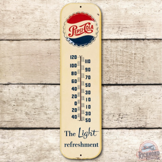 Pepsi-Cola "The Light Refreshment" Metal Thermometer TAC 8.75