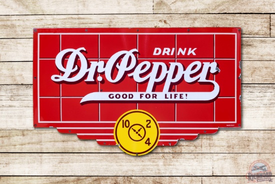 Drink Dr. Pepper Good For Life 10-2-4 Porcelain Sign TAC 8.9
