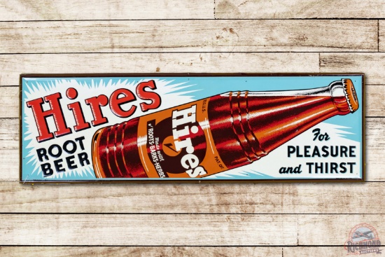 Hires Root Beer w/ Bottle "for Pleasure and Thirst" Metal Sign TAC 8.75
