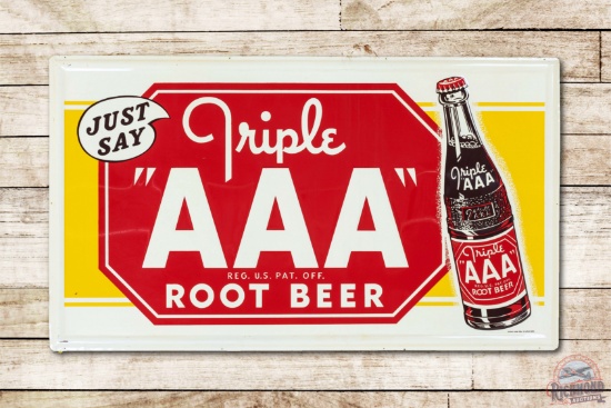 Triple AAA Root Beer w/ Bottle Metal Sign TAC 9.25