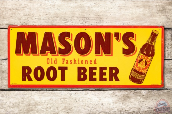 Mason Old Fashioned Root Beer & Bottle Metal Sign TAC 8.75