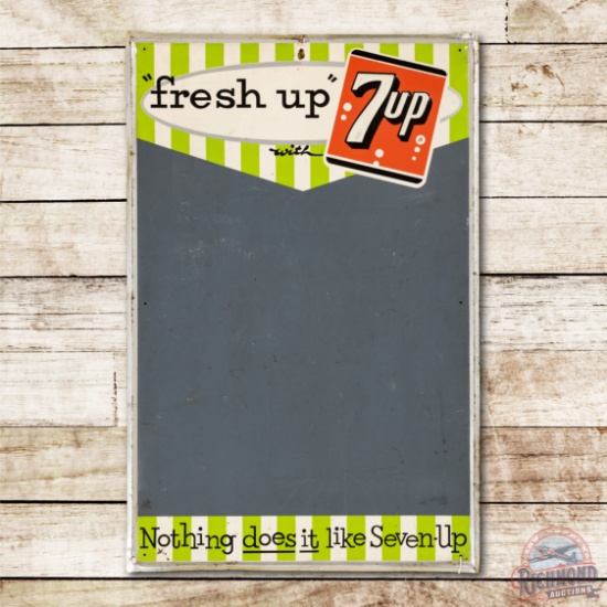 7up "Nothing Does It Like Seven-Up" Metal Menu Sign TAC 8.25