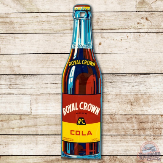 Royal Crown Cola Bottle Shaped Metal Sign TAC 8