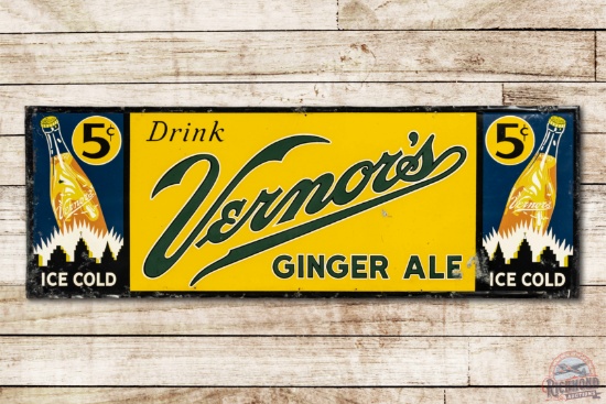 48" Drink Vernor's Ginger Ale & Bottle Metal Sign TAC 7