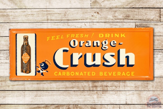 1948 Orange-Crush w/ Crushy & Ribbed Bottle Metal Sign TAC 9