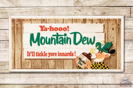 Mountain Dew "It'll Tickle Yore Innards" & Logo Metal Sign TAC 9