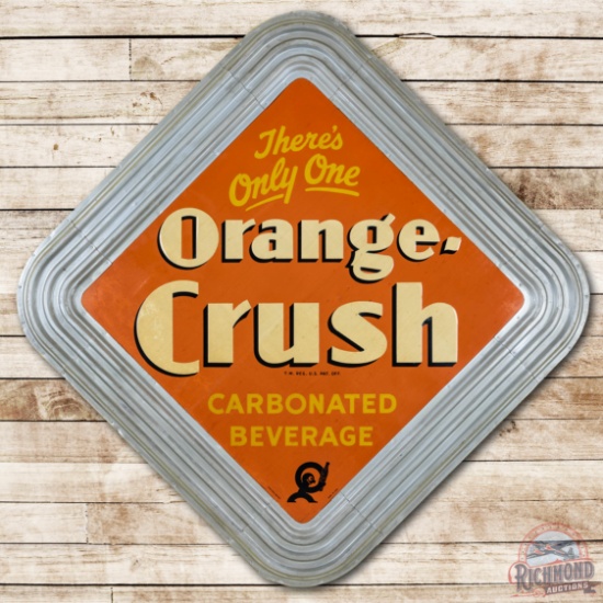 5' 1940 There's Only One Orange-Crush w/ Crushy Metal Sign & Original Frame TAC 7.5