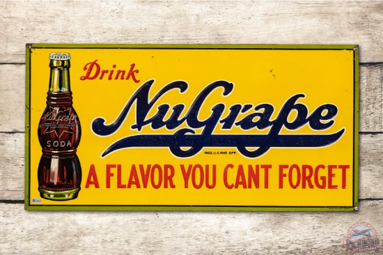 Drink NuGrape "A Flavor You Cant Forget" Metal Sign TAC 8.5
