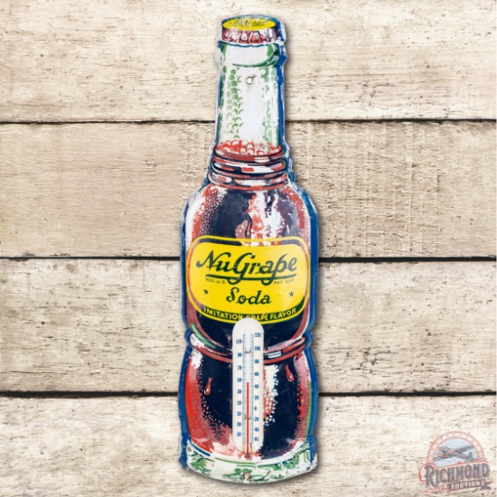 NuGrape Soda Bottle Metal Thermometer TAC 7