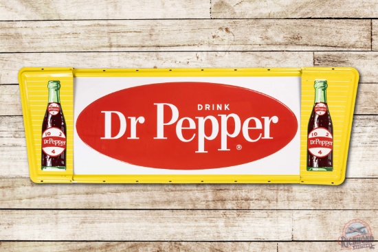 6' Drink Dr. Pepper 3 Piece Embossed Tin Sign & Bottles TAC 8.75