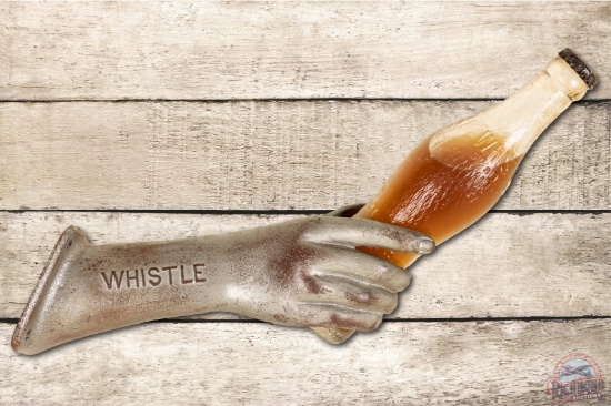 Whistle Cast-Iron 3D Wall Mount Advertising Display w/ Bottle & Right Hand