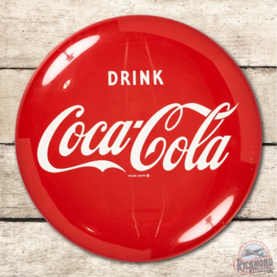 24" Drink Coca-Cola Metal Button Sign TAC 8.5