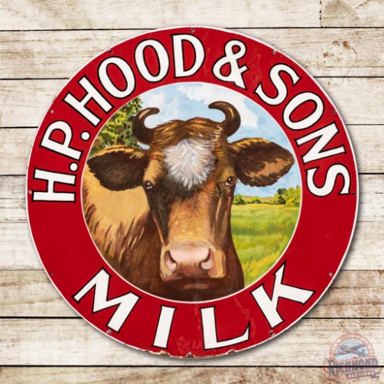 30" H.P. Hood & Sons Milk Single Sided Porcelain Sign