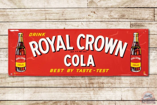 Drink Royal Crown Cola w/ Two-Bottles Metal Sign TAC 8.75