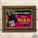1931 Drink a Bunch of Grapes from Welch's Junior Metal Sign TAC 8.9