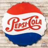 6' Large Pepsi Cola Bottlecap Embossed Metal Sign TAC 8