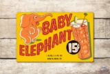 Baby Elephant Drinks Masonite Sign TAC 8.5