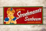 Reach For Stroehmann's Sunbeam Enriched Bread & Image Metal Sign TAC 9+