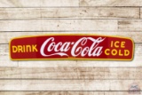 Canadian Drink Coca-Cola Ice Cold Porcelain Truck Valance Sign TAC 9