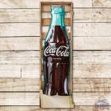 NOS 6' Coca-Cola Bottle Shaped Metal Sign & Original Shipping Crate TAC 9.75