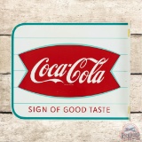 Coca-Cola & Fishtail Logo Metal Flange Sign TAC 9