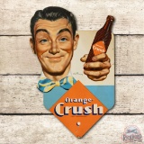 Orange-Crush Man & Bottle Cardboard Sign TAC 7.75