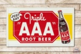 Triple AAA Root Beer w/ Bottle Metal Sign TAC 9.25