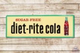 Sugar Free Diet Rite Cola w/ Bottle Metal Sign TAC 9.5