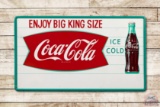 Enjoy Big King Size Coca-Cola w/ Bottle Metal Sign TAC 8.9