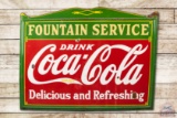 1935 Drink Coca-Cola Fountain Service Porcelain Sign TAC 8
