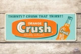 Orange Crush w/ Bottle Embossed Metal Sign TAC 9