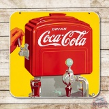 1939 Drink Coca-Cola w/ Motor Boat Style Fountain Dispenser Porcelain Sign TAC 9.25