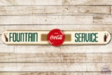 6' Drink Coca Fountain Service Metal & Masonite Sign TAC 8.5