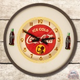 Rare Coca-Cola Ice Cold & Silhouette of Lady Neon Clock TAC 8.75