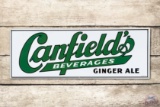 1952 Canfield Beverages Ginger Ale Metal Sign TAC 9.25