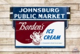 Borden's Ice Cream Metal Sign & Lighted Privilege Panel TAC 8.75