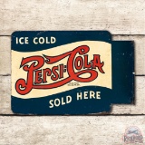 1940 Ice Cold Pepsi Cola Sold Here Metal Flange Sign TAC 7.25