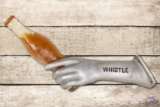 Whistle Cast-Iron 3D Wall Mount Advertising Display w/ Bottle & Left Hand